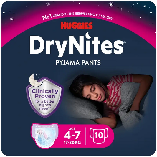 Drynites Pañales De Noche Talla 4-7 Niña , 10 unidades