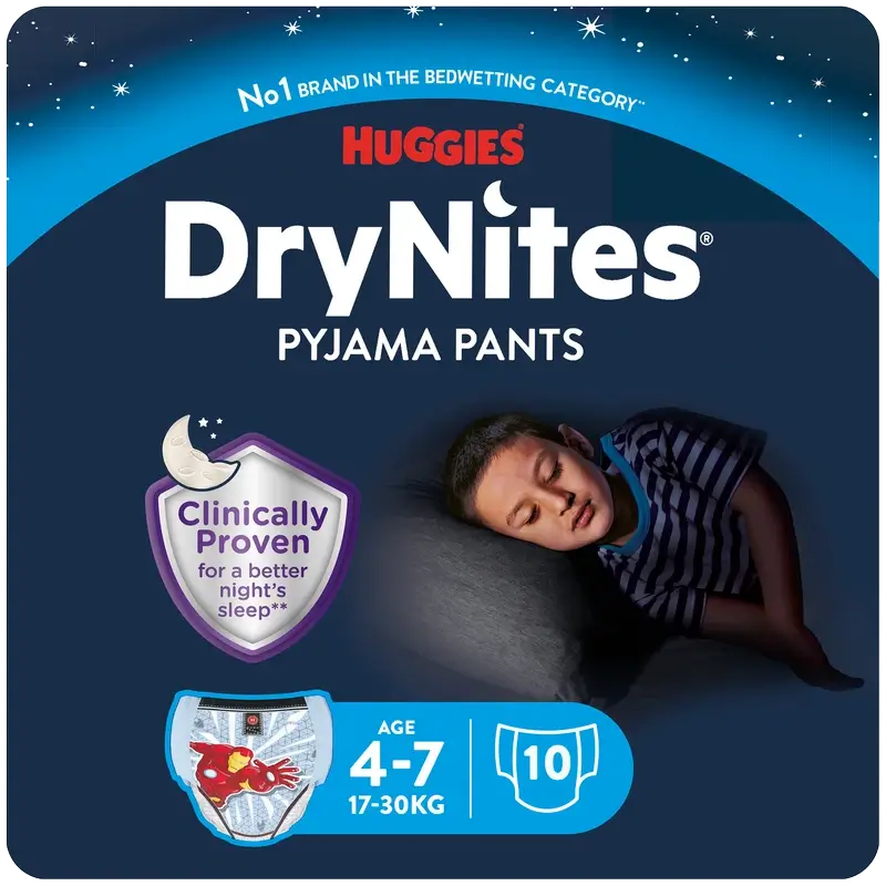 Drynites Pañales De Noche Talla 4-7 Niño , 10 unidades