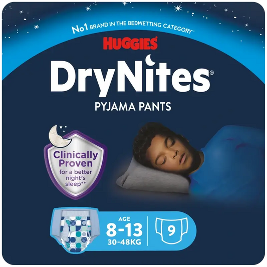 Drynites Pañales De Noche Talla 8-13 Niño , 9 unidades