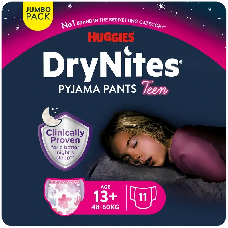 Drynites Talla +13 Niña Pañales De Noche , 11 unidades