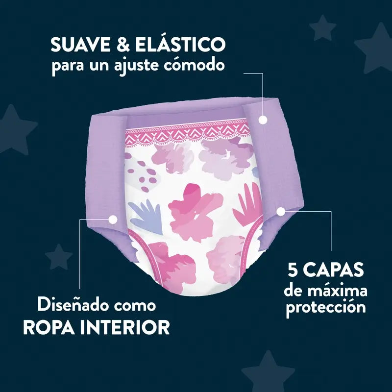 Drynites Talla +13 Niña Pañales De Noche , 9 unidades