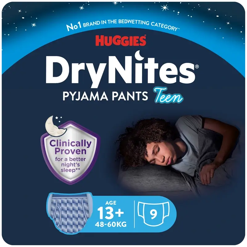 Drynites Talla +13 Niño Pañales De Noche , 9 unidades