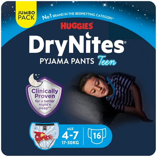 Drynites Talla 4-7 Niño Pañales De Noche , 16 unidades
