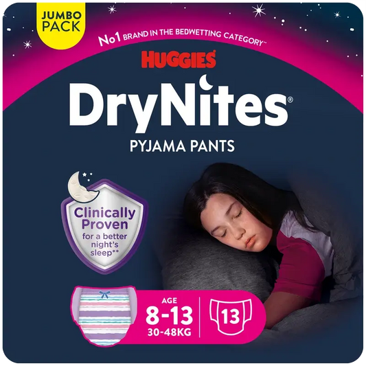 Drynites Talla 8-13 Niña Pañales De Noche , 13 unidades