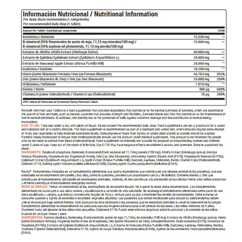 Ds Laboratories Revita Comprimidos Anticaída, 30 uds