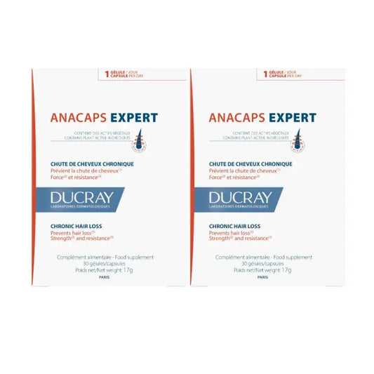 Ducray Anacaps Expert Complemento Anticaída, Pack 2 x 30 Cápsulas