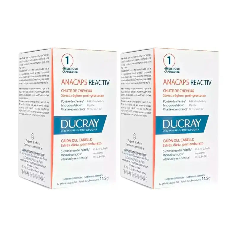 Ducray Anacaps Reactiv, Pack 2 x 30 cápsulas