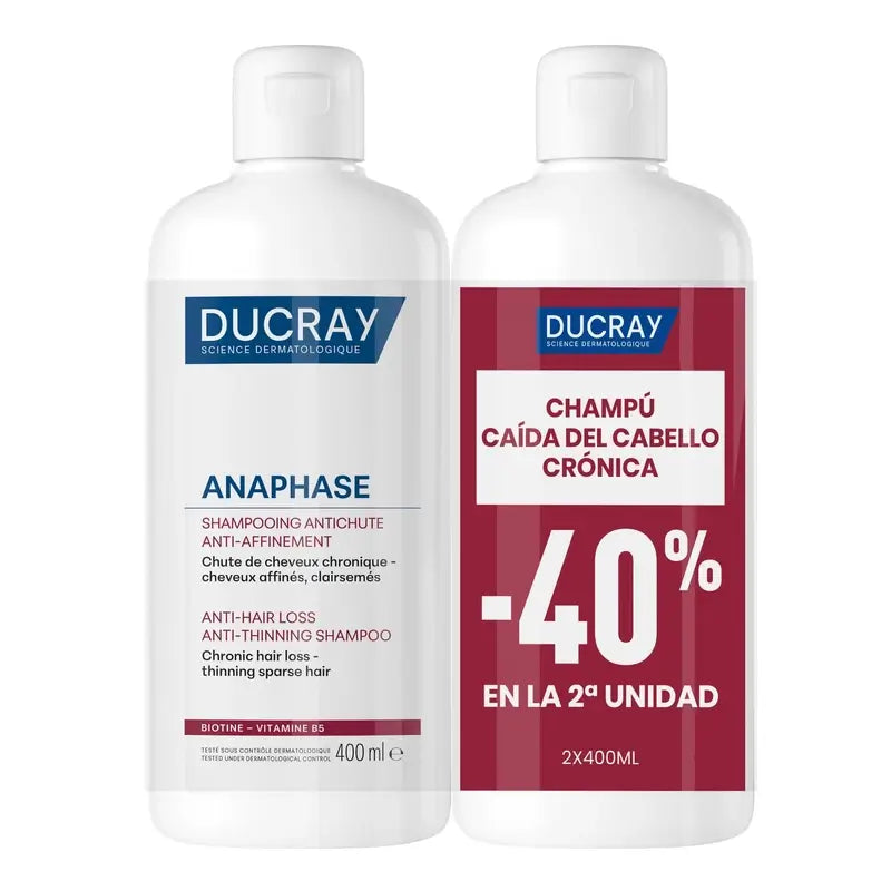 Ducray Anaphase Cronic Champú Anticaída Pack Dúo 2x400ml
