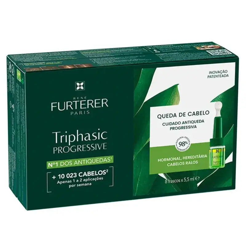 Rene Furterer Triphasic progressive caída progresiva, Pack 2 x 8 frascos