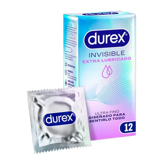 Durex Preservativos Invisible Extra Lubricado 12 unidades