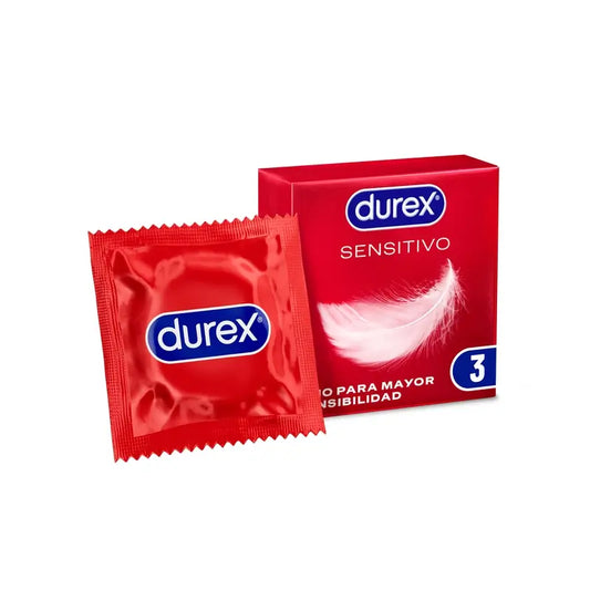 Durex Preservativos Sensitivo Suave, Fino Para Mayor Sensibilidad, 3 Condones