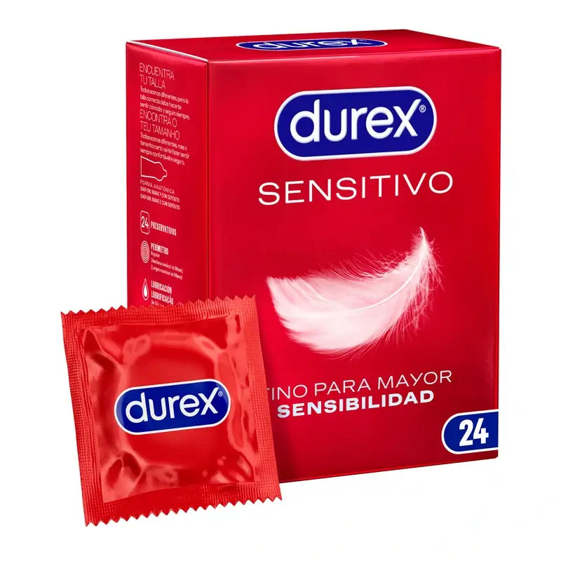 Durex Preservativos Sensitivo Suave Para Mayor Sensibilidad 24 unidades