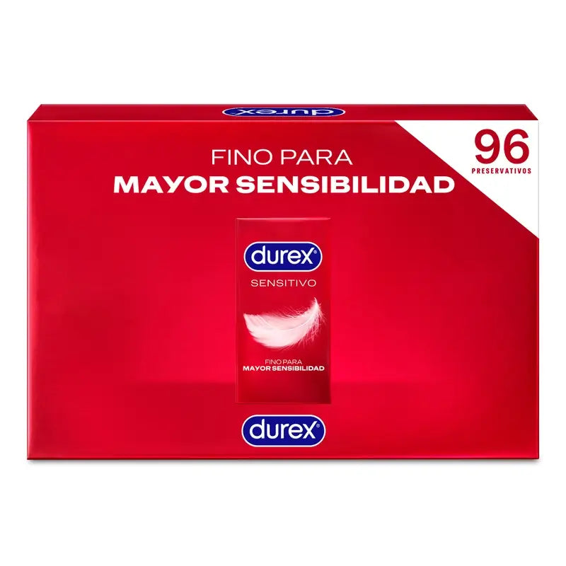 Durex Preservativos Sensitivo Suave Para Mayor Sensibilidad, Pack 96 unidades