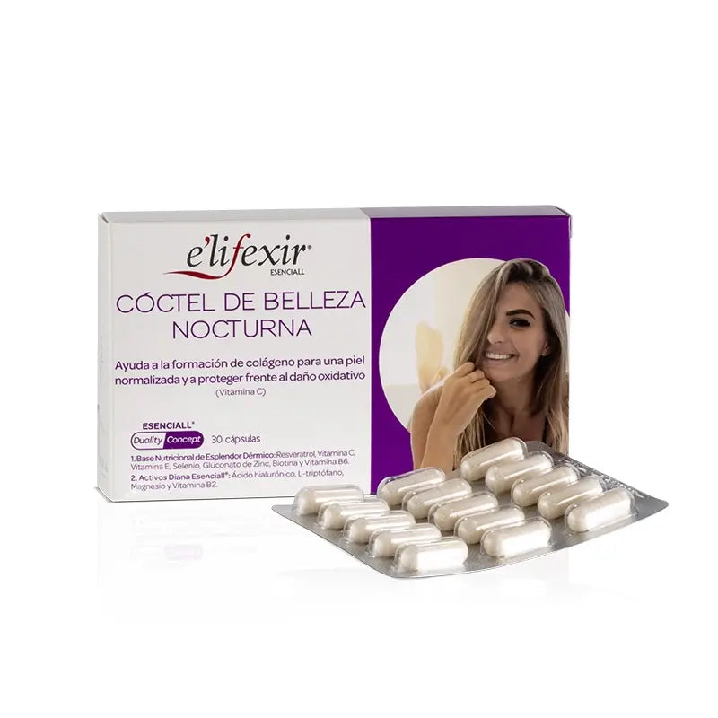 Elifexir Esenciall Coctel Belleza Nocturna Ácido Hialurónico 30Caps