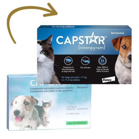 Capstar 11,45Mg Perro y Gato 1-11Kg , 6 Comprimidos