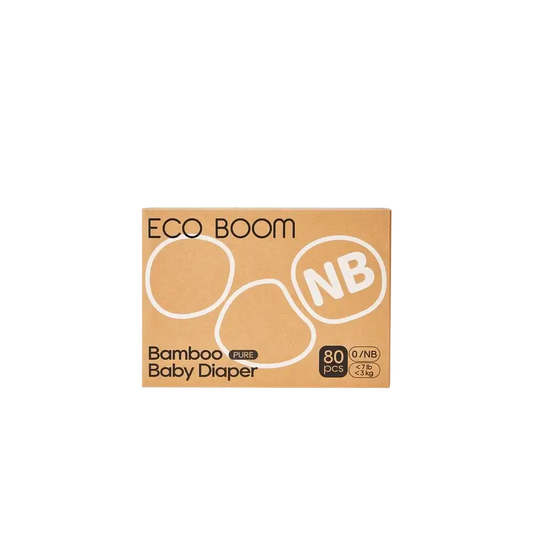 ECO BOOM PURE Pañales ecológicos de bambú 100% natural- Talla 0/NB (1-3 kg) - 80 ud