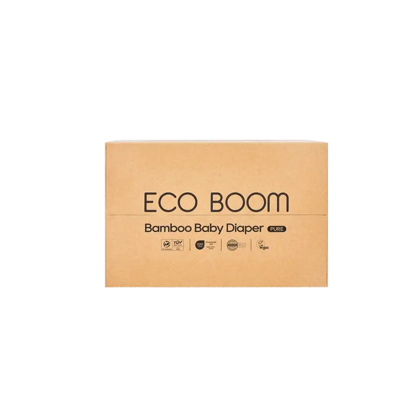 ECO BOOM PURE Pañales ecológicos de bambú 100% natural- Talla 0/NB (1-3 kg) - 80 ud