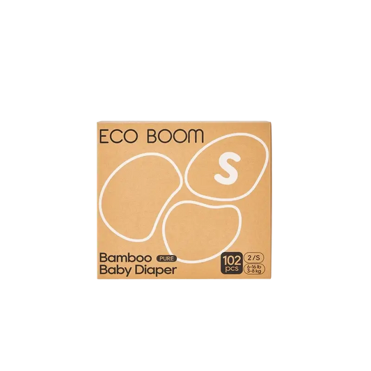 ECO BOOM PURE Pañales ecológicos de bambú 100% natural- Talla 2/S (3-8 kg) - 102 ud