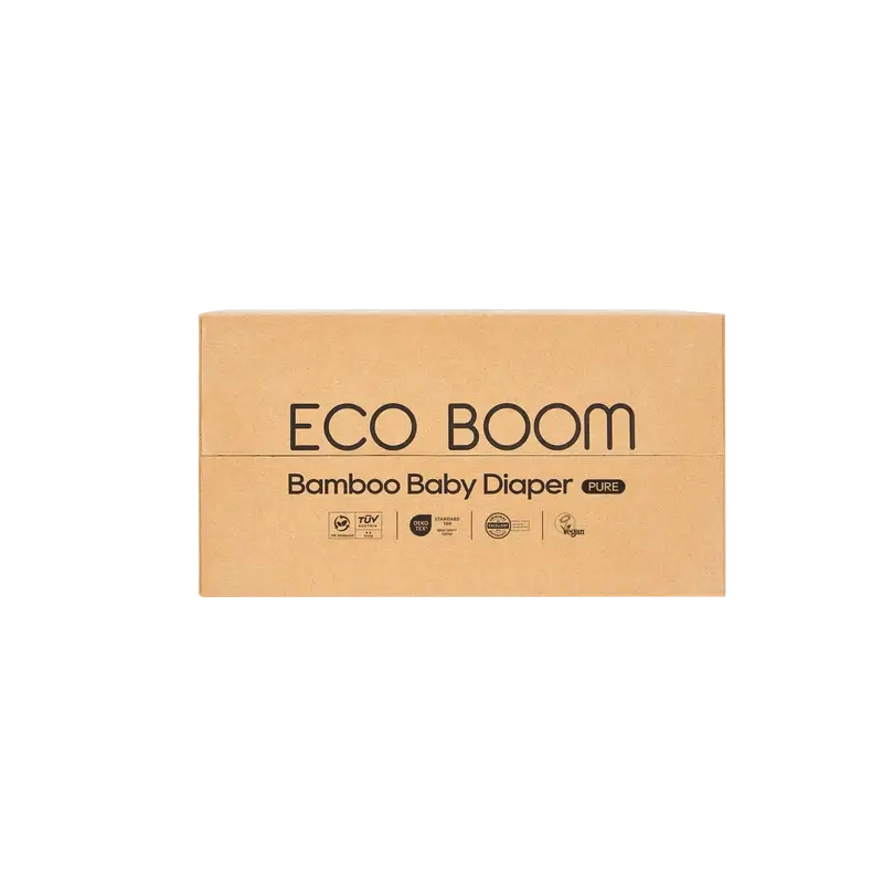 ECO BOOM PURE Pañales ecológicos de bambú 100% natural- Talla 2/S (3-8 kg) - 102 ud
