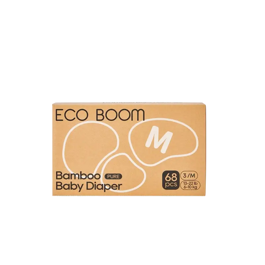 ECO BOOM PURE Pañales ecológicos de bambú 100% natural- Talla 3/M (6-10 kg) - 68 ud