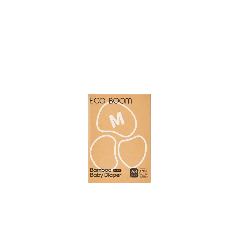ECO BOOM PURE Pañales ecológicos de bambú 100% natural- Talla 3/M (6-10 kg) - 68 ud