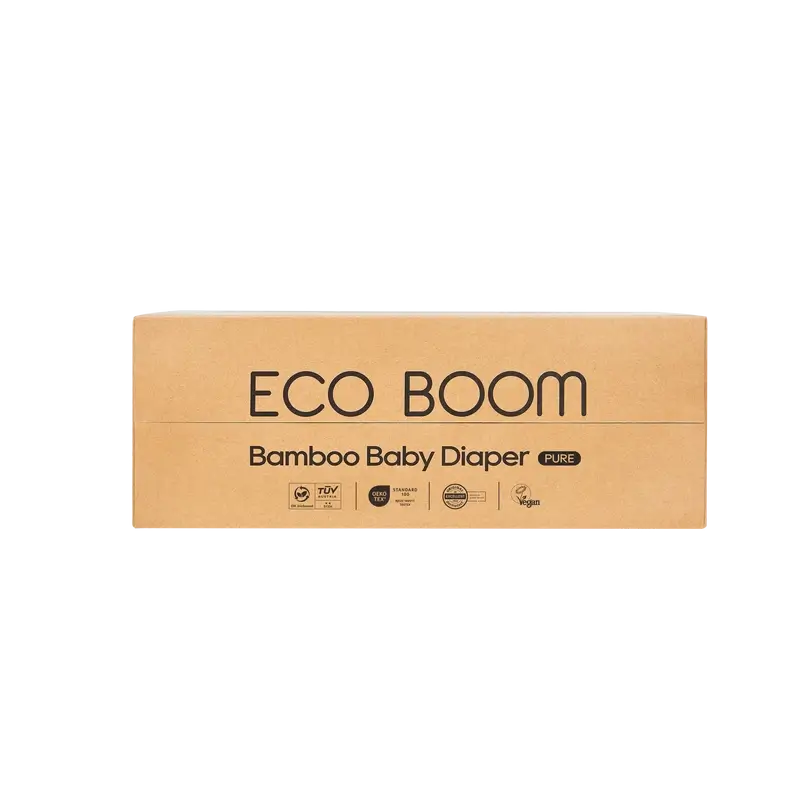 ECO BOOM PURE Pañales ecológicos de bambú 100% natural- Talla 4/L (9-14 kg) - 60 ud
