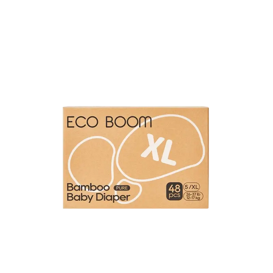 ECOBOOM PURE Pañales ecológicos de bambú 100% natural- Talla 5/XL (12-17 kg) - 48 ud