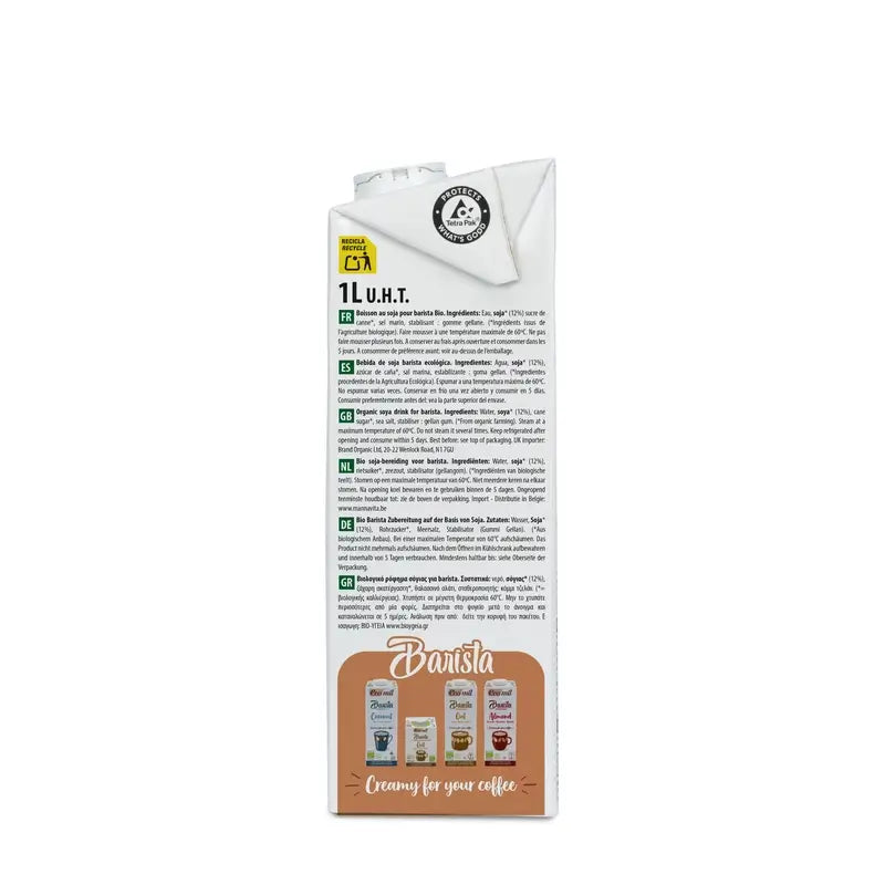 Ecomil Bebidas Vegetales Soja Barista Ecológica, 1 litro