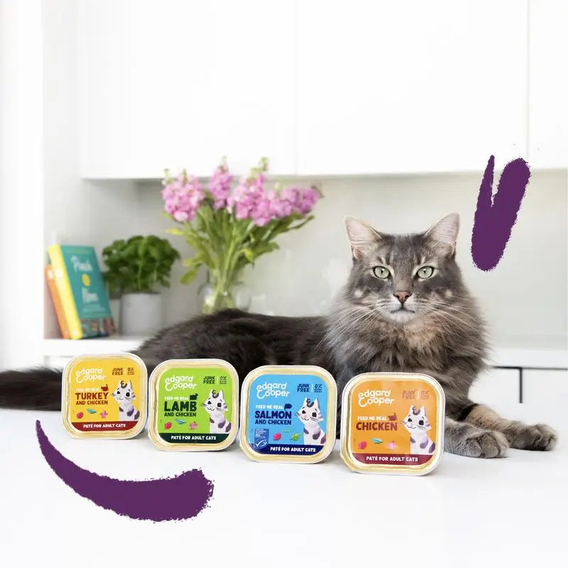 Edgar & Cooper Comida Húmeda Para Gatos 16x85g Adult Pavo De Corral Y Pollo De Corral, Arándanos, Salvia Y Valeriana
