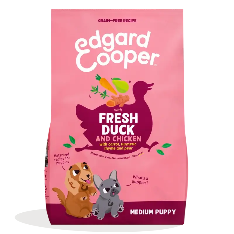 Edgard & Cooper Pienso Para Cachorros Medianos Con Pato Y Pollo Frescos , 2,5 kg