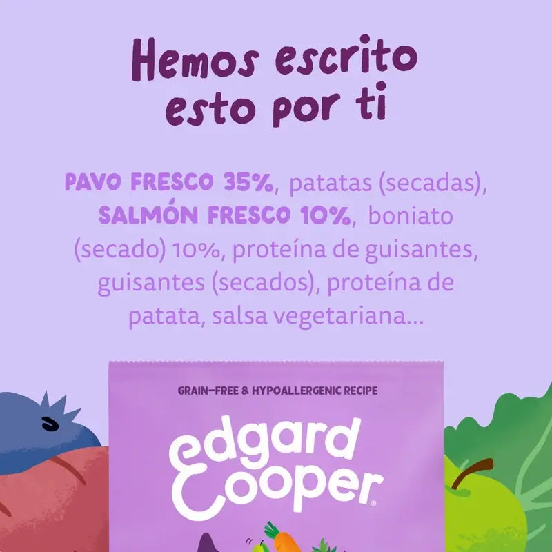 Edgard & Cooper Pienso Para Cachorros Medianos Con Salmón Y Pavo Frescos , 7 kg