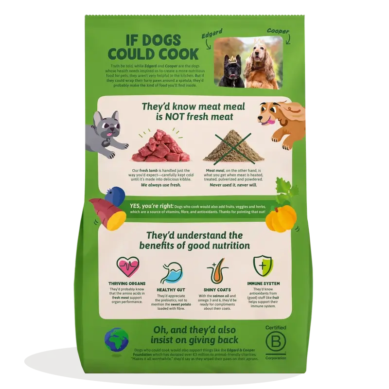 Edgard & Cooper Pienso Para Perros Adultos Grandes Con Cordero Fresco , 12 kg