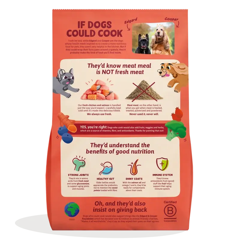Edgard & Cooper Pienso Para Perros Senior Grandes Con Pollo Y Salmón Frescos , 12 kg