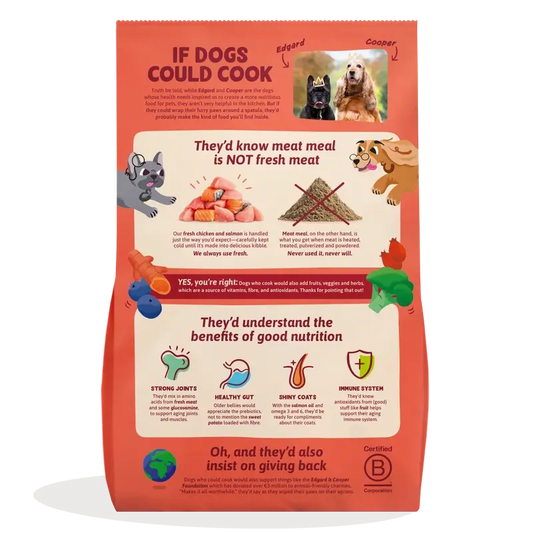 Edgard & Cooper Pienso Para Perros Senior Grandes Con Pollo Y Salmón Frescos , 12 kg