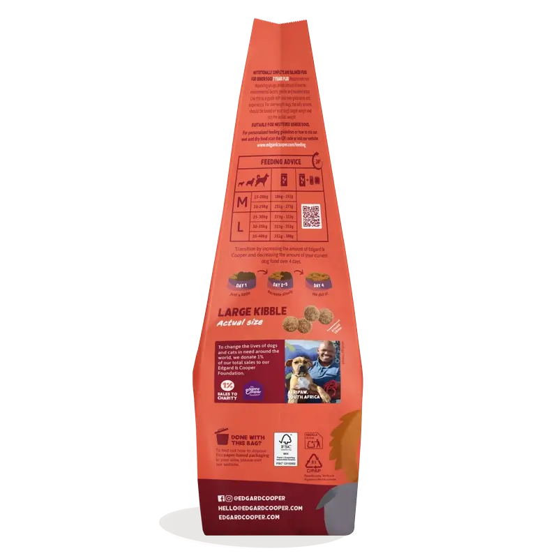 Edgard & Cooper Pienso Para Perros Senior Grandes Con Pollo Y Salmón Frescos , 12 kg