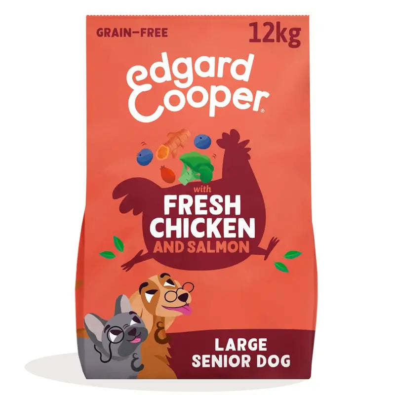 Edgard & Cooper Pienso Para Perros Senior Grandes Con Pollo Y Salmón Frescos , 12 kg