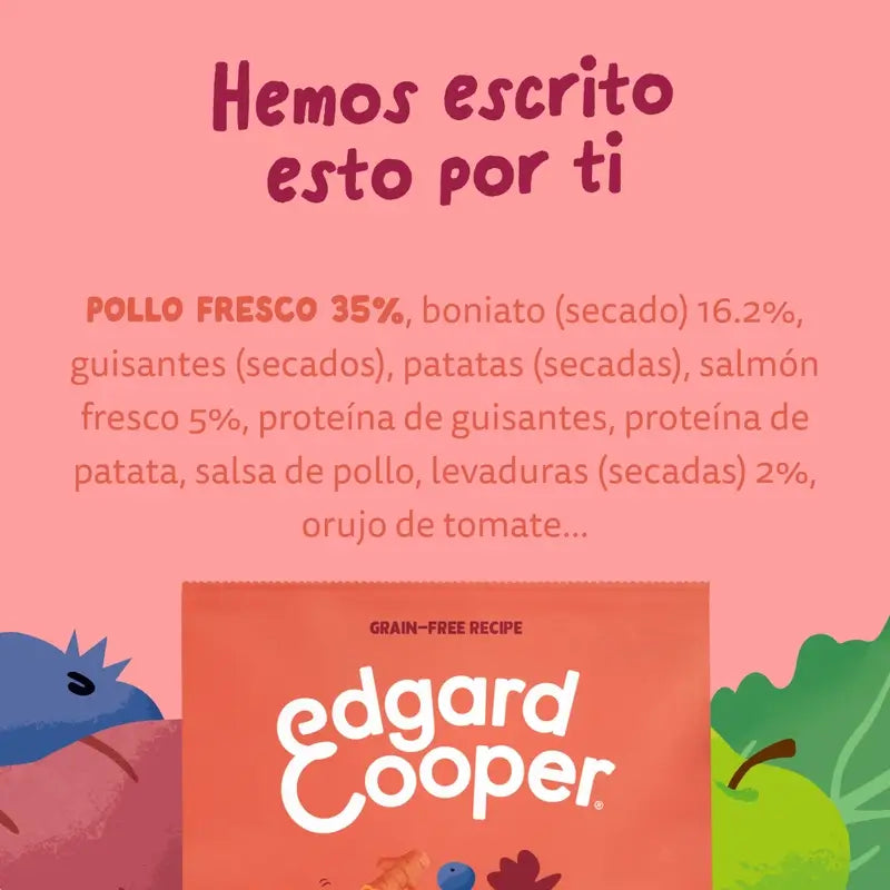 Edgard & Cooper Pienso Para Perros Senior Grandes Con Pollo Y Salmón Frescos , 12 kg