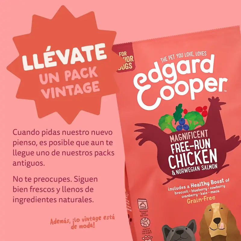 Edgard & Cooper Pienso Para Perros Senior Grandes Con Pollo Y Salmón Frescos , 12 kg