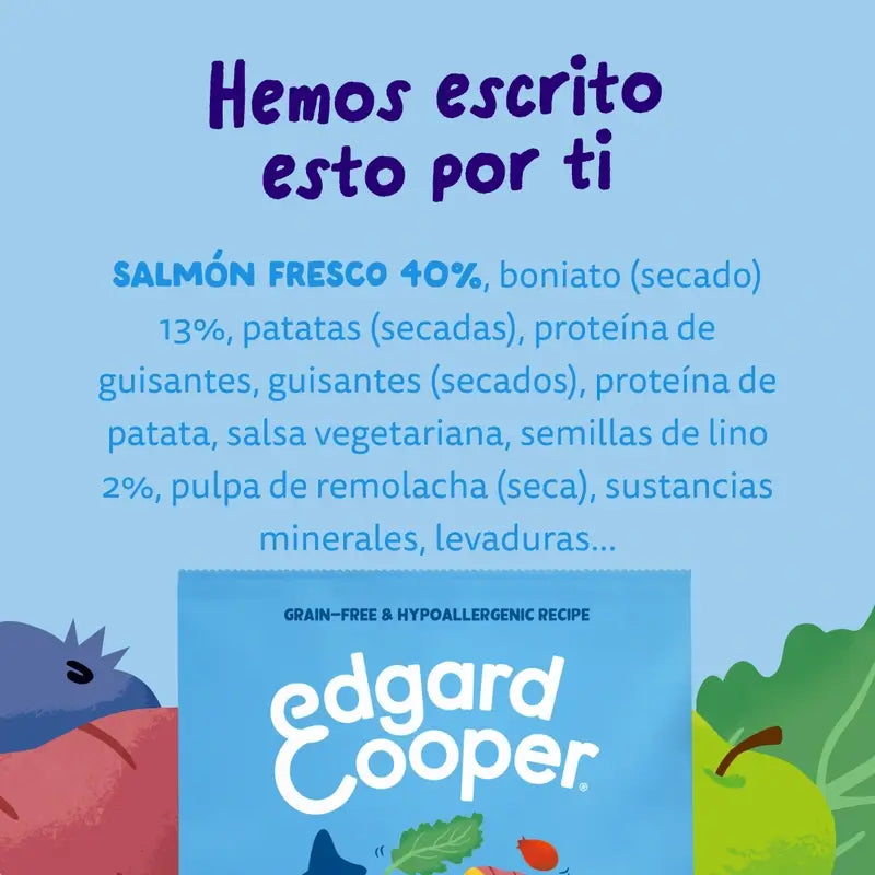 Edgard & Cooper Pienso Para Perros Adultos Grandes Con Salmón Fresco , 12 kg