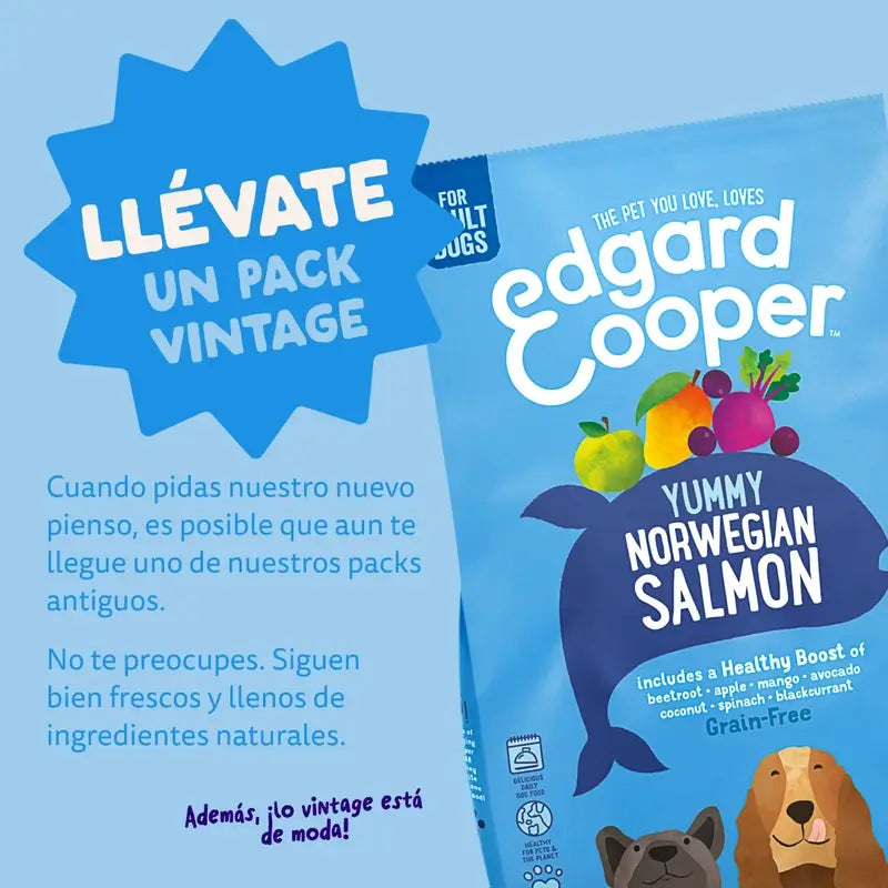 Edgard & Cooper Pienso Para Perros Adultos Grandes Con Salmón Fresco , 12 kg