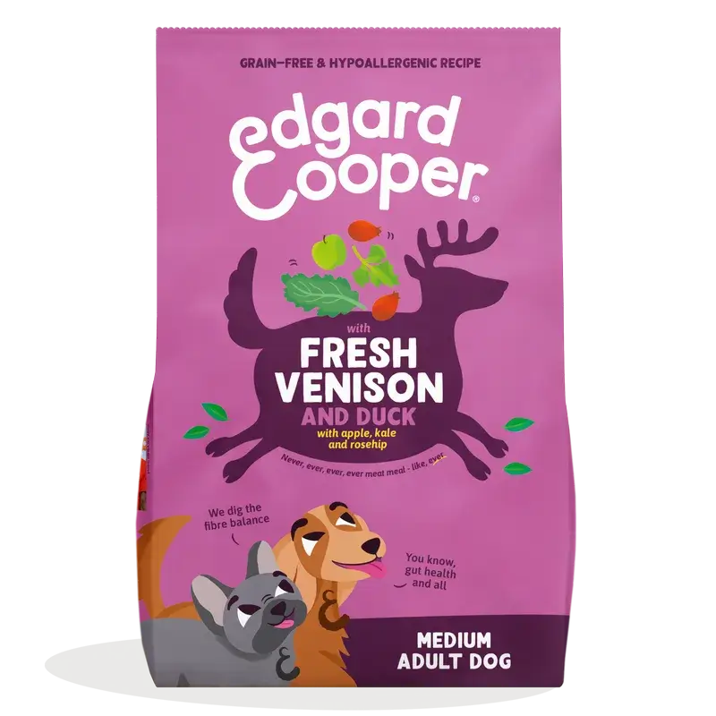 Edgard & Cooper Pienso Para Perros Adultos Medianos Con Venado Y Pato Frescos , 2,5 kg