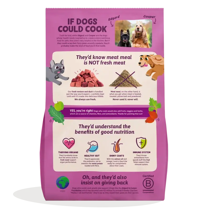 Edgard & Cooper Pienso Para Perros Adultos Medianos Con Venado Y Pato Frescos , 2,5 kg