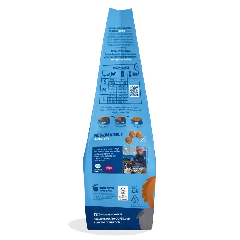 Edgard & Cooper Pienso Para Perros Adultos Medianos Con Salmón Fresco , 7 kg