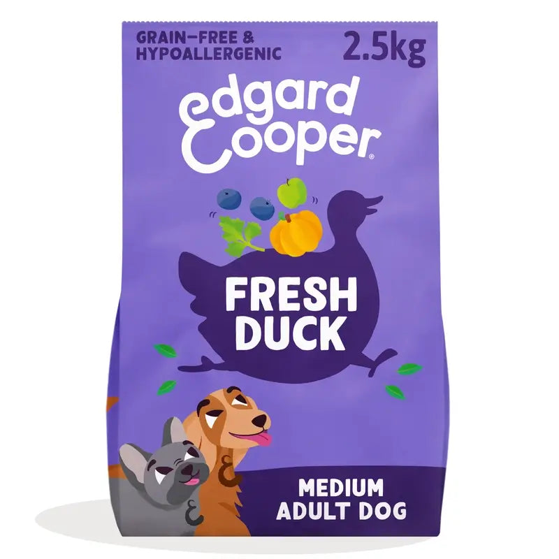 Edgard & Cooper Pienso Para Perros Adultos Medianos Con Pato Fresco , 2,5 kg