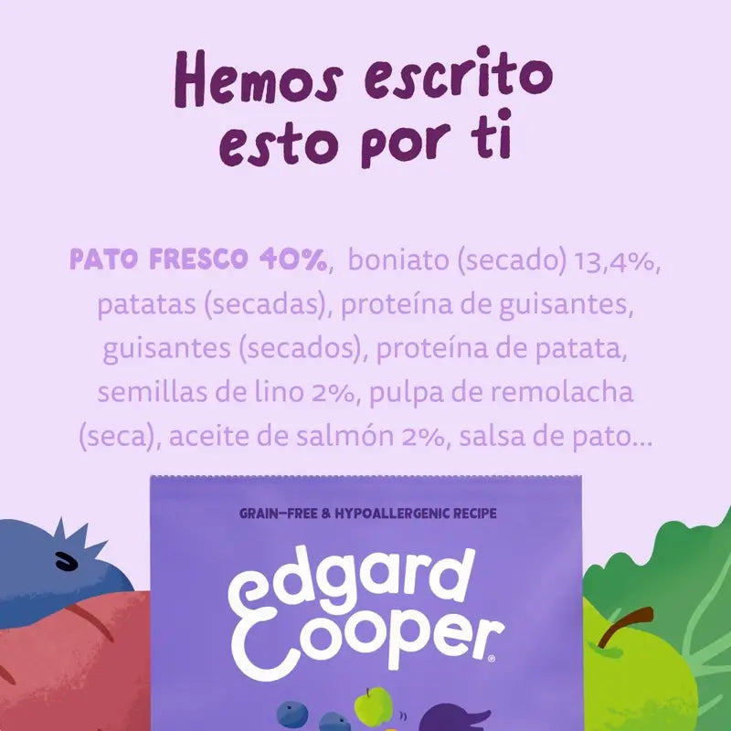 Edgard & Cooper Pienso Para Perros Adultos Medianos Con Pato Fresco , 2,5 kg