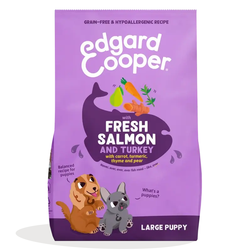 Edgard & Cooper Pienso Para Cachorros Grandes Con Salmón Y Pavo Frescos , 12 kg