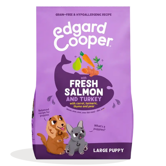 Edgard & Cooper Pienso Para Cachorros Grandes Con Salmón Y Pavo Frescos , 12 kg
