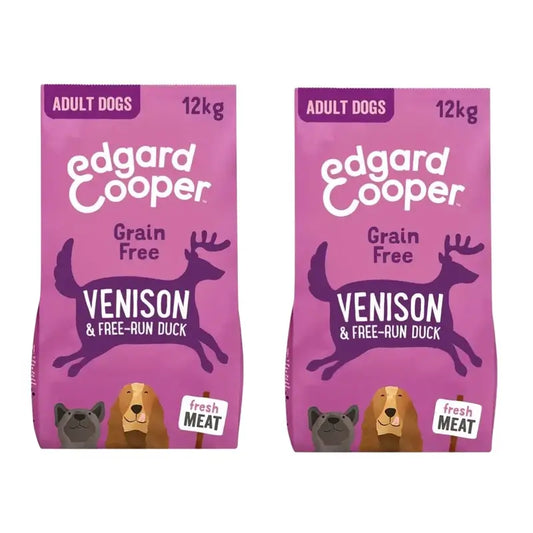 Edgard & Cooper Pienso Para Perros 12Kg Carne De Venado, Pack De 2