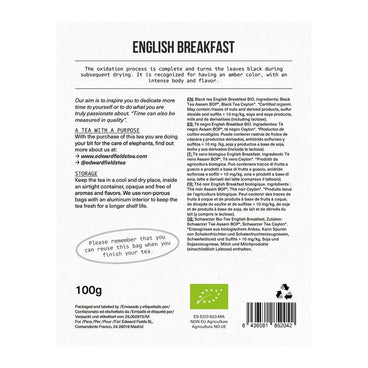 Edward Fields Tea Té Negro English Breakfast Ecológico A Granel 50 Tazas , 100 gr