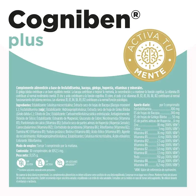 Eladiet Cogniben Plus, 30 comprimidos